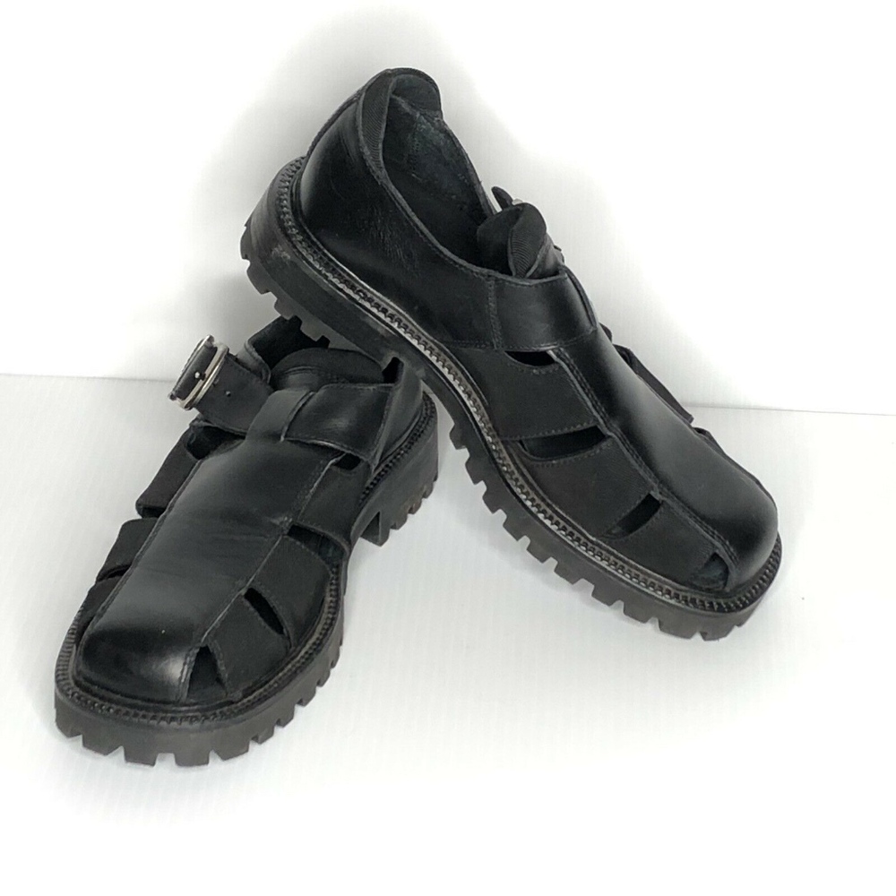 Kenneth Cole Reaction Sz 9 Black Shoes Open Side
